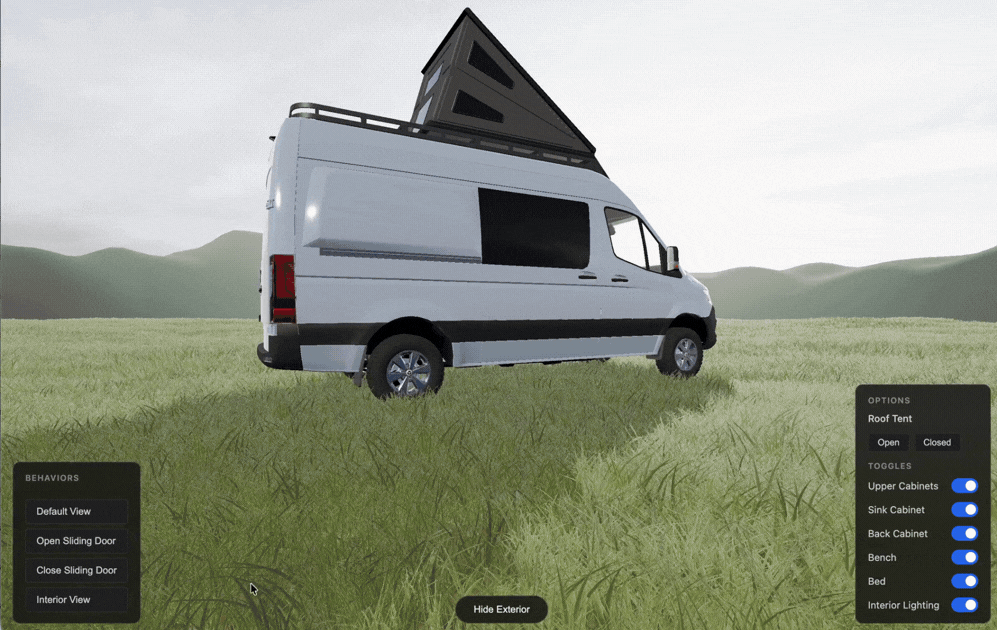 Turn & Roof tent open and close