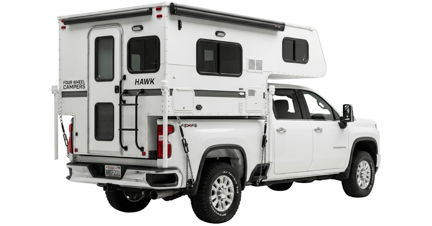 Overland vehicle with camper